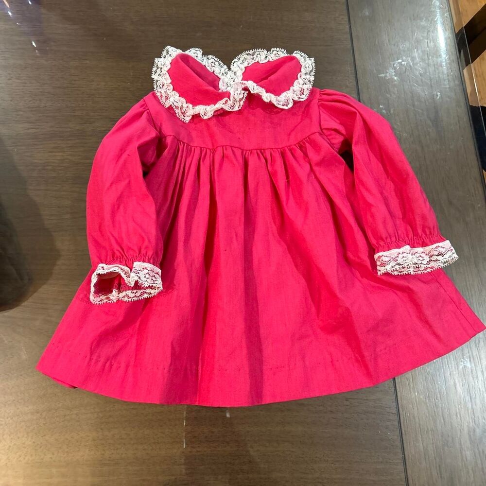 Paulyne of Arizona vintage hot pink long-sleeve toddler dress